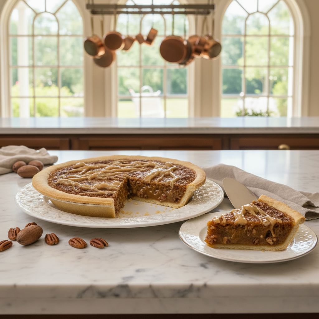 Praline Pecan Pie – Caramel Filling