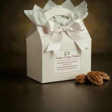 Load image into Gallery viewer, Wedding Cake Pralines - White Gable Box with Magnolia Card
